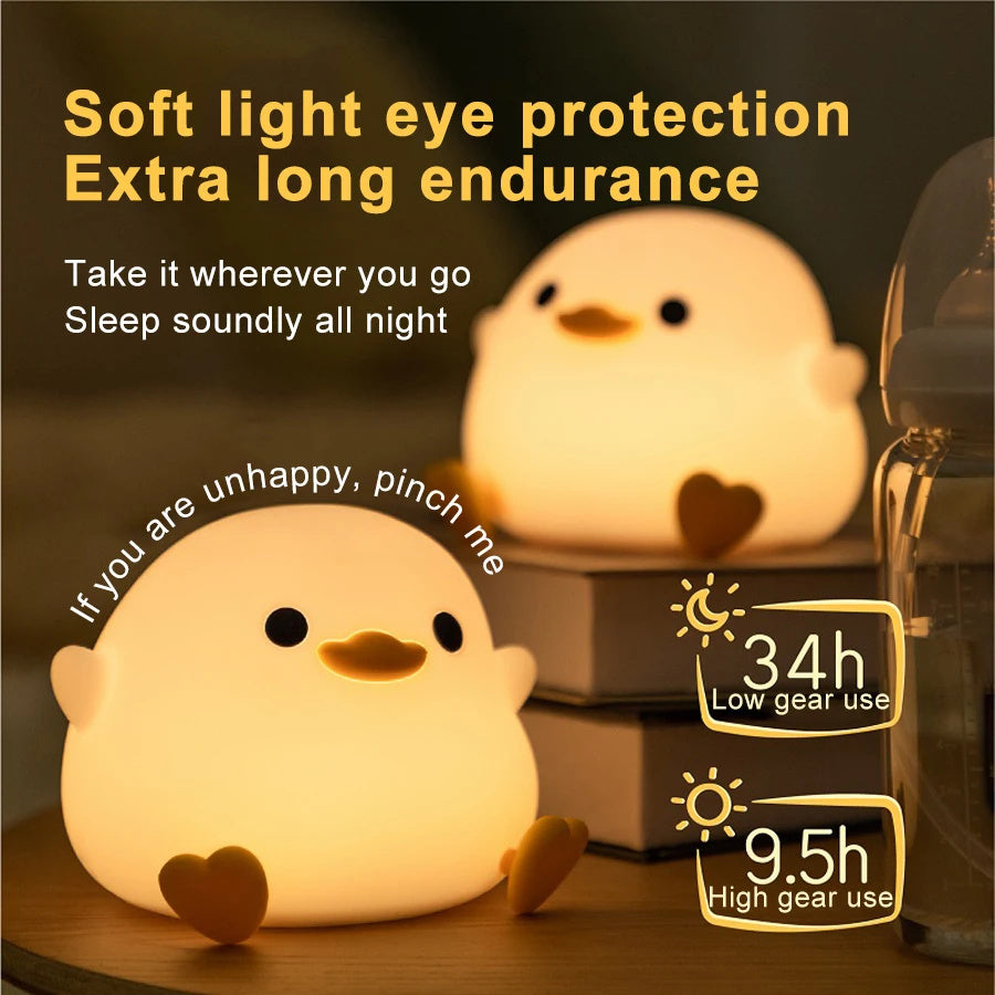 Touch Sensor Duck Night Light – Perfect Bedside Companion!